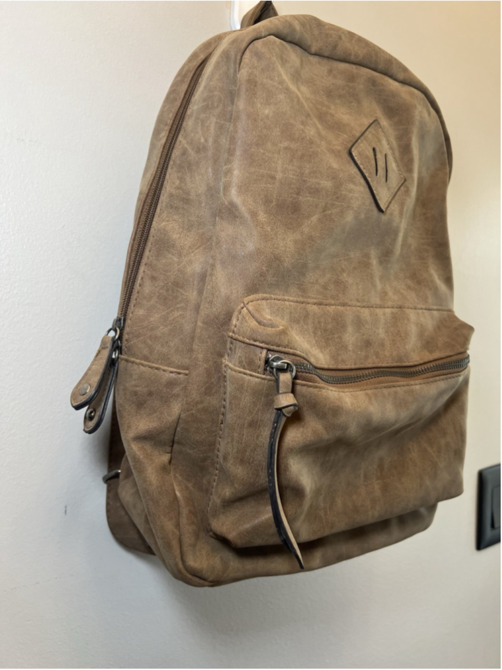 American Eagle Outfitters Brown Faux Leather Backpack Bag Vintage Y2K - Picture 4 of 11